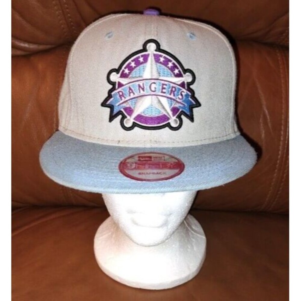 Men's Texas Rangers Star Logo Snapback Gray & Blue Cap One Size Fits Most